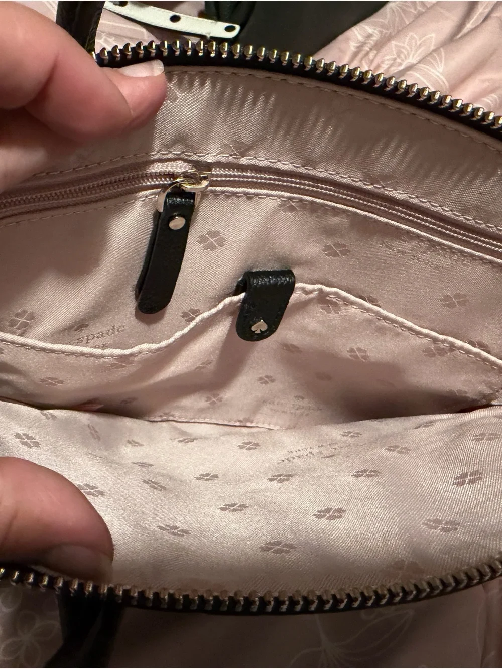 kate spade Black Pebbled Leather Satchel with Top Handles